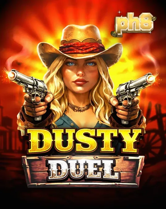 Isang cowboy-themed slot machine na may mga simbolo ng Wild West at revolver multiplier reel.