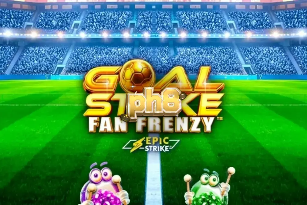 Goal Strike Fan Frenzy slot game interface with football stadium theme